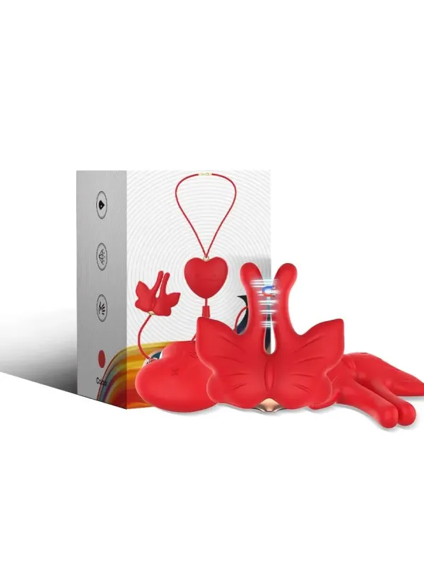 Armony - Morsetti Per Capezzoli Magnetici Con Vibrazione A Forma Di Farfalla Rossi - ARMONY STIMULATORS - Bondage | erosidea.com
