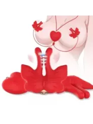 Armony - Morsetti Per Capezzoli Magnetici Con Vibrazione A Forma Di Farfalla Rossi - ARMONY STIMULATORS - Bondage | erosidea.com