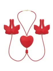 Armony - Morsetti Per Capezzoli Magnetici Con Vibrazione A Forma Di Farfalla Rossi - ARMONY STIMULATORS - Bondage | erosidea.com