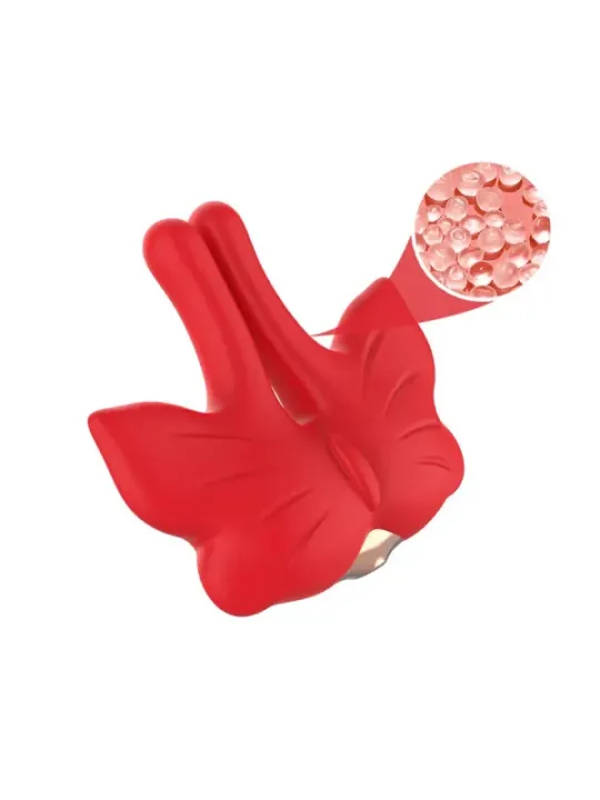 Armony - Morsetti Per Capezzoli Magnetici Con Vibrazione A Forma Di Farfalla Rossi - ARMONY STIMULATORS - Bondage | erosidea.com