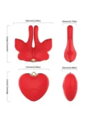 Armony - Morsetti Per Capezzoli Magnetici Con Vibrazione A Forma Di Farfalla Rossi - ARMONY STIMULATORS - Bondage | erosidea.com