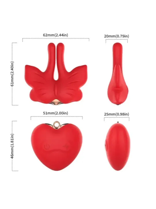 Armony - Morsetti Per Capezzoli Magnetici Con Vibrazione A Forma Di Farfalla Rossi - ARMONY STIMULATORS - Bondage | erosidea.com