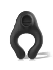 Black&Silver - Anello Vibratore In Silicone 3 Motori Ricaricabile Nero - BLACK&SILVER - Vibratori Mini | erosidea.com