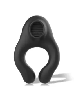 Black&Silver - Anello Vibratore In Silicone 3 Motori Ricaricabile Nero