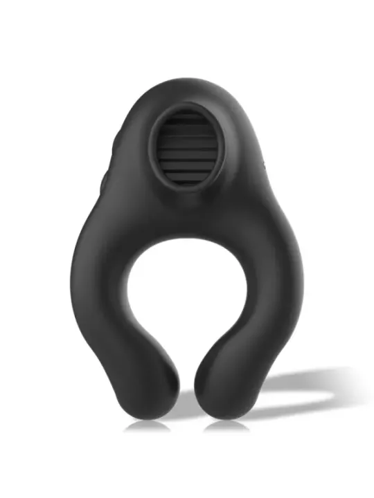 Black&Silver - Anello Vibratore In Silicone 3 Motori Ricaricabile Nero - BLACK&SILVER - Vibratori Mini | erosidea.com