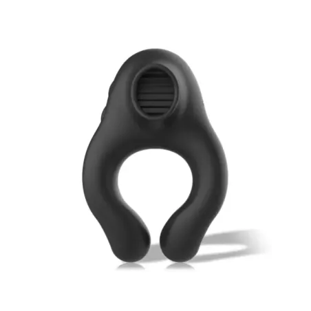 Black&Silver - Anello Vibratore In Silicone 3 Motori Ricaricabile Nero - BLACK&SILVER - Vibratori Mini | erosidea.com