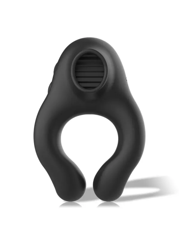 Black&Silver - Anello Vibratore In Silicone 3 Motori Ricaricabile Nero - BLACK&SILVER - Vibratori Mini | erosidea.com