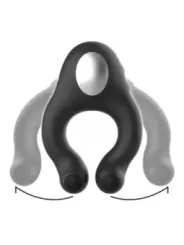 Black&Silver - Anello Vibratore In Silicone 3 Motori Ricaricabile Nero - BLACK&SILVER - Vibratori Mini | erosidea.com