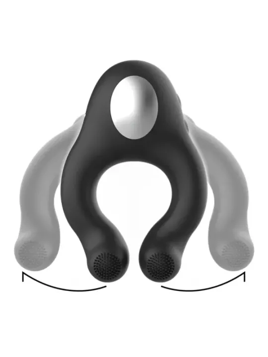 Black&Silver - Anello Vibratore In Silicone 3 Motori Ricaricabile Nero - BLACK&SILVER - Vibratori Mini | erosidea.com