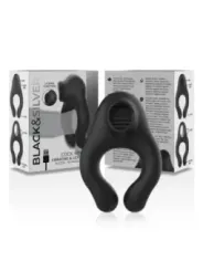 Black&Silver - Anello Vibratore In Silicone 3 Motori Ricaricabile Nero - BLACK&SILVER - Vibratori Mini | erosidea.com