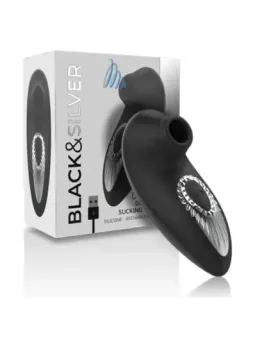 Black&Silver - Drake Deluxe Sucking Vibe Ricaricabile In Silicone Nero