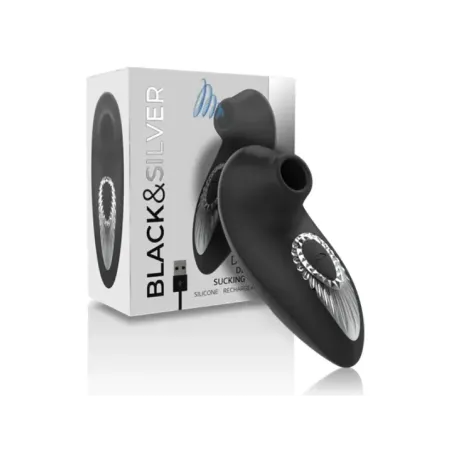 Black&Silver - Drake Deluxe Sucking Vibe Ricaricabile In Silicone Nero - BLACK&SILVER - Vibratori Mini | erosidea.com