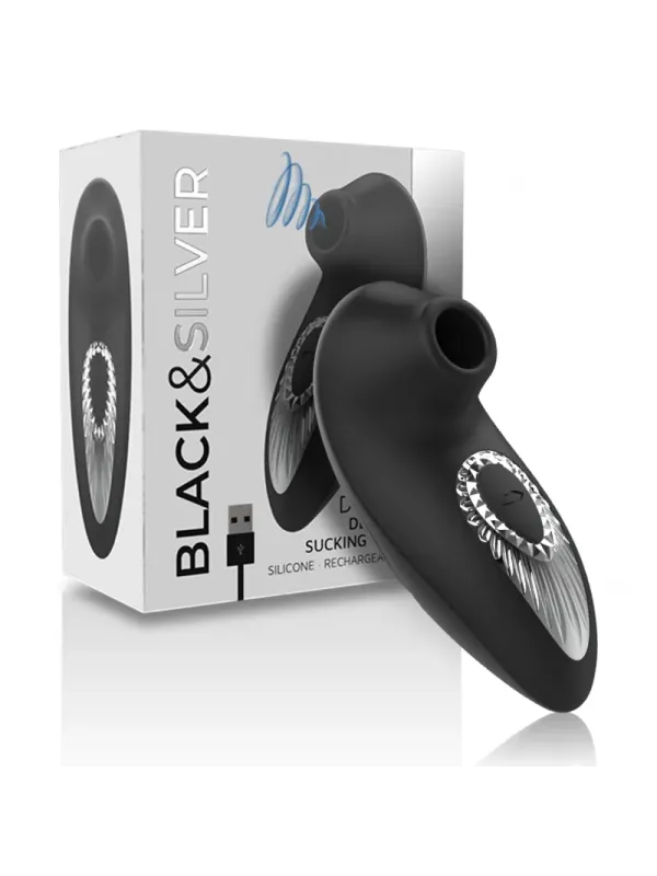 Black&Silver - Drake Deluxe Sucking Vibe Ricaricabile In Silicone Nero - BLACK&SILVER - Vibratori Mini | erosidea.com