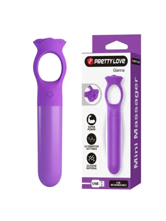 Pretty Love - Giana Mini Massaggiatore Vibrante Ricaricabile Viola - HIGH TECH - Vibratori Mini | erosidea.com