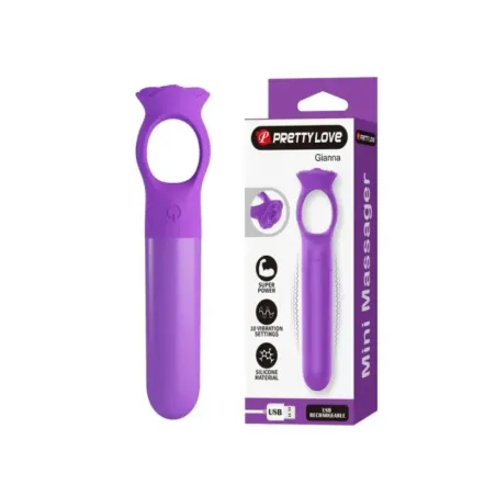 Pretty Love - Giana Mini Massaggiatore Vibrante Ricaricabile Viola - HIGH TECH - Vibratori Mini | erosidea.com