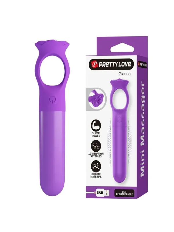 Pretty Love - Giana Mini Massaggiatore Vibrante Ricaricabile Viola - HIGH TECH - Vibratori Mini | erosidea.com