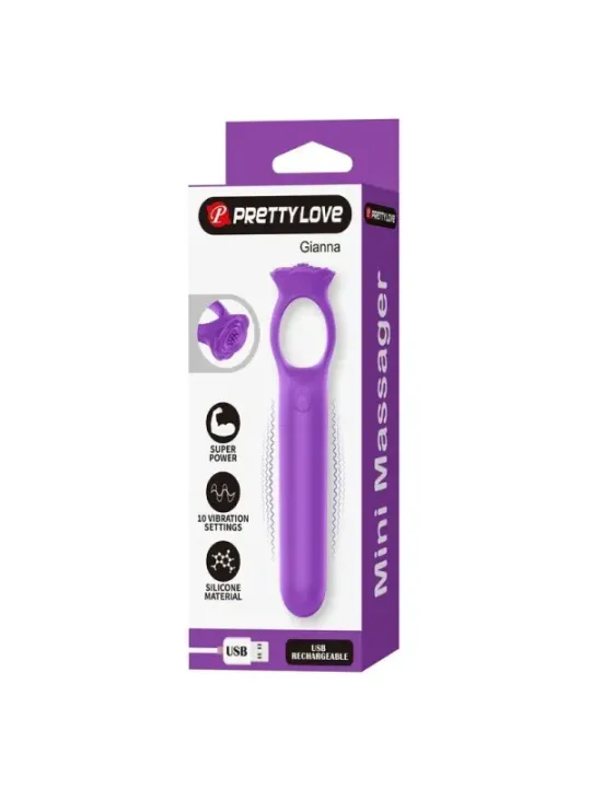 Pretty Love - Giana Mini Massaggiatore Vibrante Ricaricabile Viola - HIGH TECH - Vibratori Mini | erosidea.com
