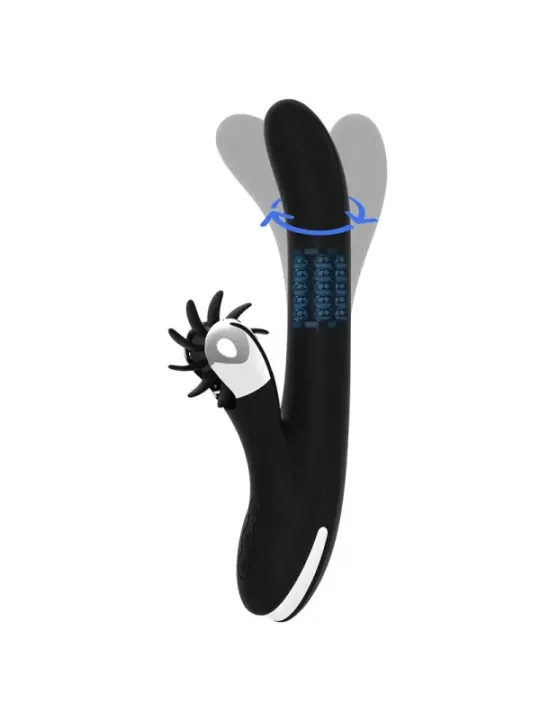 Black&Silver - Vibrazione Di Rotazione Di Bunny Storm - BLACK&SILVER - Vibratori Doppi | erosidea.com
