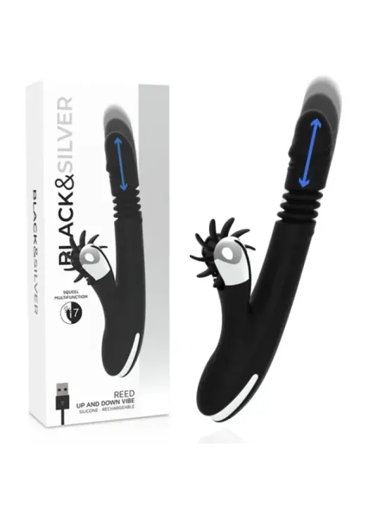 Black&Silver - Vibra Su E Gi™ Con Canna Di Coniglio - BLACK&SILVER - Vibratori Doppi | erosidea.com