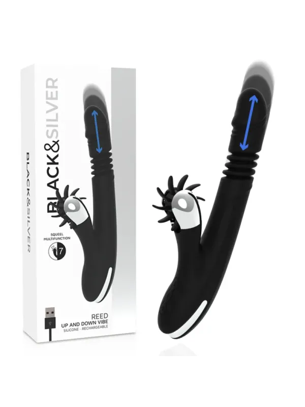 Black&Silver - Vibra Su E Gi™ Con Canna Di Coniglio - BLACK&SILVER - Vibratori Doppi | erosidea.com