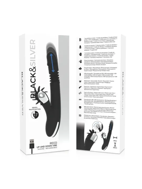 Black&Silver - Vibra Su E Gi™ Con Canna Di Coniglio - BLACK&SILVER - Vibratori Doppi | erosidea.com