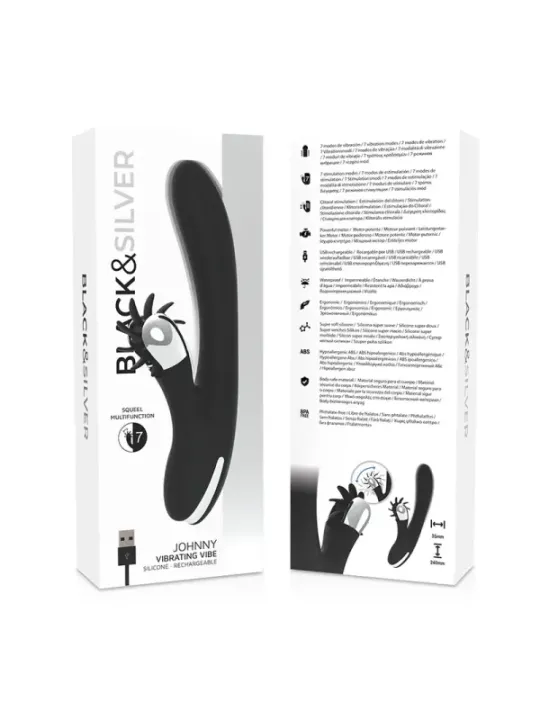 Black&Silver - Vibra Vibrante Bunny Johnny - BLACK&SILVER - Vibratori Doppi | erosidea.com
