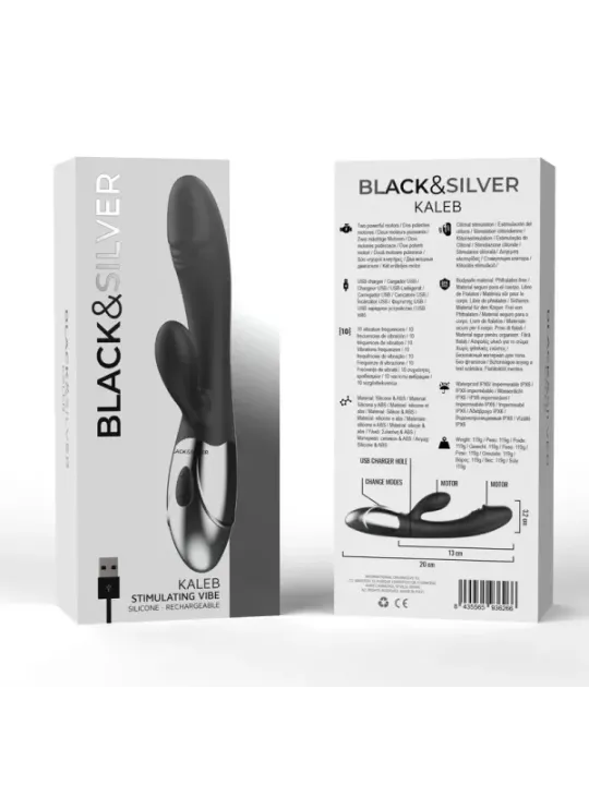 Black&Silver - Vibra Stimolante Kaleb - BLACK&SILVER - Vibratori Doppi | erosidea.com
