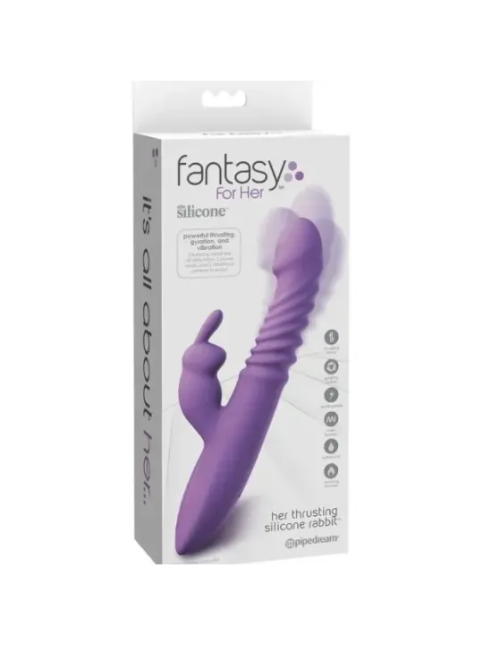 Fantasy For Her - Stimolatore Per Clitoride Coniglio Con Funzione Calore Oscillazione E Vibrazione Viola - FANTASY FOR HER - Vibratori Rabbit | erosidea.com
