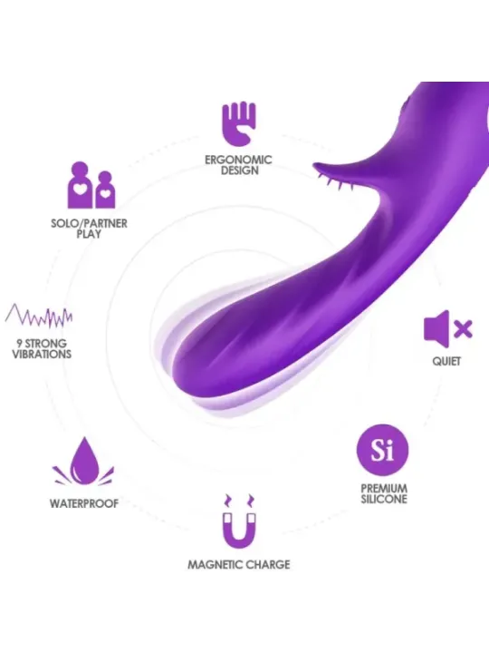 Armony - Vibratore Romance Con Stimolatore Viola - ARMONY VIBRATORS - Vibratori Clitoride | erosidea.com