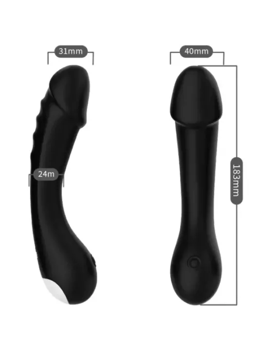 Armony - Dildo Vibratore G-Spot In Silicone Nero - ARMONY VIBRATORS - Vibratori Doppi | erosidea.com