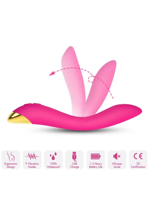 Armony - Vibratore Flamingo Multiposizione Fucsia - ARMONY VIBRATORS - Vibratori Doppi | erosidea.com