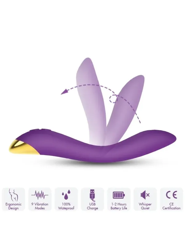 Armony - Vibratore Flamingo Multiposizione Viola - ARMONY VIBRATORS - Vibratori Doppi | erosidea.com