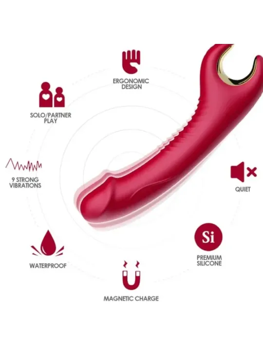 Armony - Vibratore E Rotatore Prince Dildo Rosso - ARMONY VIBRATORS - Vibratori Doppi | erosidea.com