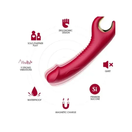 Armony - Vibratore E Rotatore Prince Dildo Rosso - ARMONY VIBRATORS - Vibratori Doppi | erosidea.com