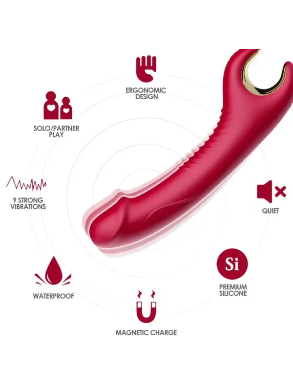 Armony - Vibratore E Rotatore Prince Dildo Rosso - ARMONY VIBRATORS - Vibratori Doppi | erosidea.com