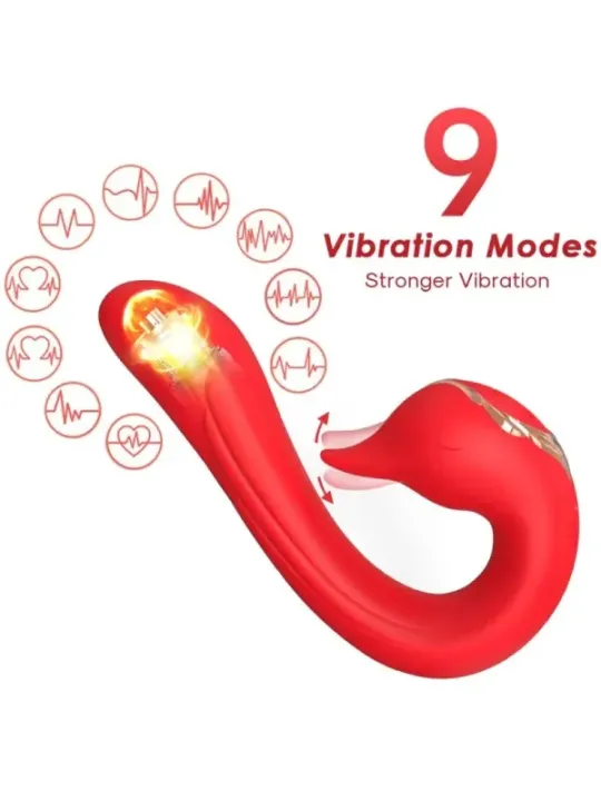 Armony - Vibratore Delfin Multiposizione Ed Effetto Calore Rosso - ARMONY VIBRATORS - Vibratori Doppi | erosidea.com