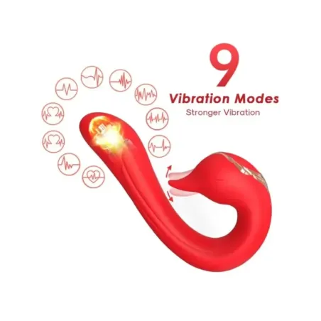 Armony - Vibratore Delfin Multiposizione Ed Effetto Calore Rosso - ARMONY VIBRATORS - Vibratori Doppi | erosidea.com