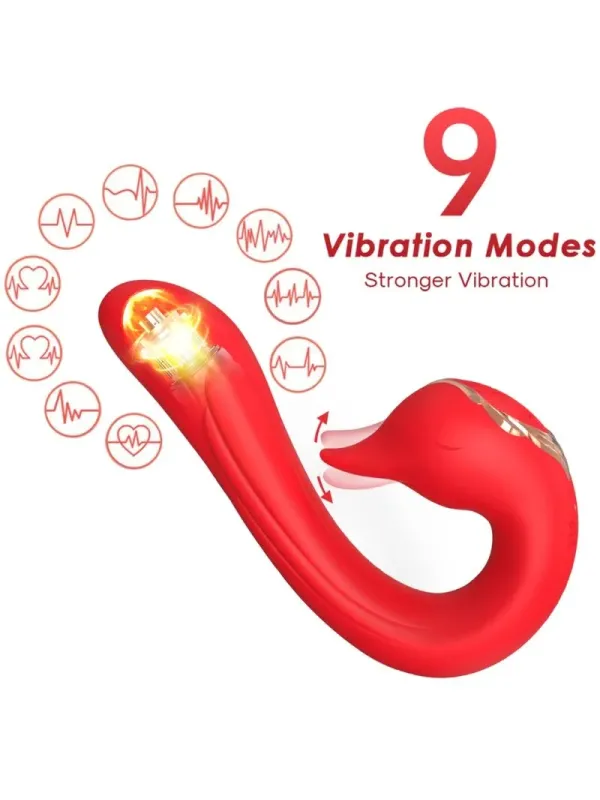 Armony - Vibratore Delfin Multiposizione Ed Effetto Calore Rosso - ARMONY VIBRATORS - Vibratori Doppi | erosidea.com