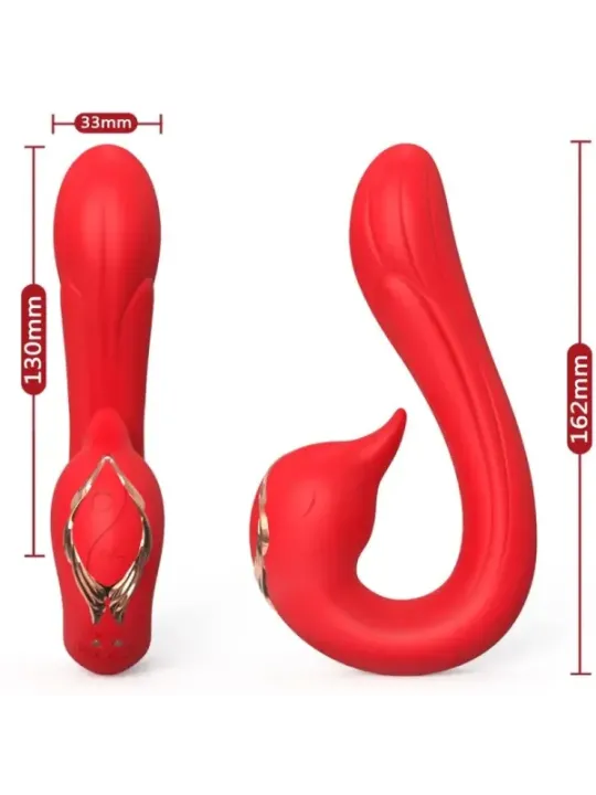Armony - Vibratore Delfin Multiposizione Ed Effetto Calore Rosso - ARMONY VIBRATORS - Vibratori Doppi | erosidea.com
