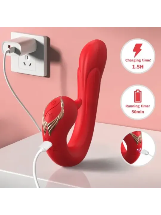 Armony - Vibratore Delfin Multiposizione Ed Effetto Calore Rosso - ARMONY VIBRATORS - Vibratori Doppi | erosidea.com