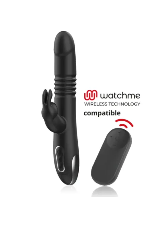 Black&Silver - Kenji Vibratore Rabbit Up & Down + Telecomando Watchme - BLACK&SILVER - Vibratori | erosidea.com