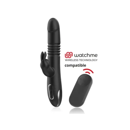 Black&Silver - Kenji Vibratore Rabbit Up & Down + Telecomando Watchme - BLACK&SILVER - Vibratori | erosidea.com