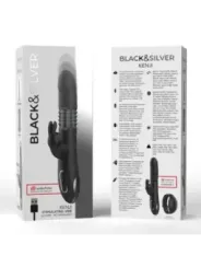Black&Silver - Kenji Vibratore Rabbit Up & Down + Telecomando Watchme - BLACK&SILVER - Vibratori | erosidea.com