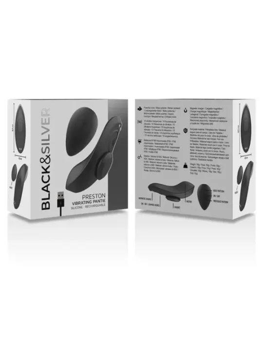 Black&Silver - Pantalone Vibratore In Silicone Ricaricabile Preston Nero - BLACK&SILVER - Vibratori | erosidea.com