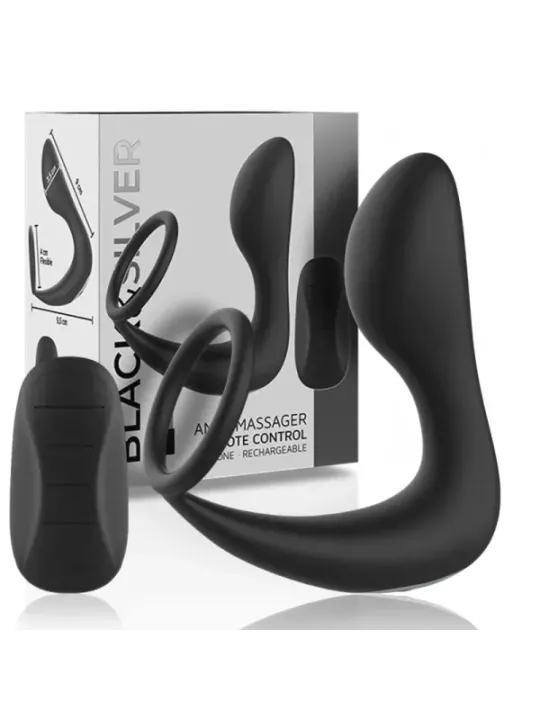 Black&Silver - Massaggiatore Anale Con Telecomando Ricaricabile In Silicone Nero - BLACK&SILVER - Vibratori | erosidea.com