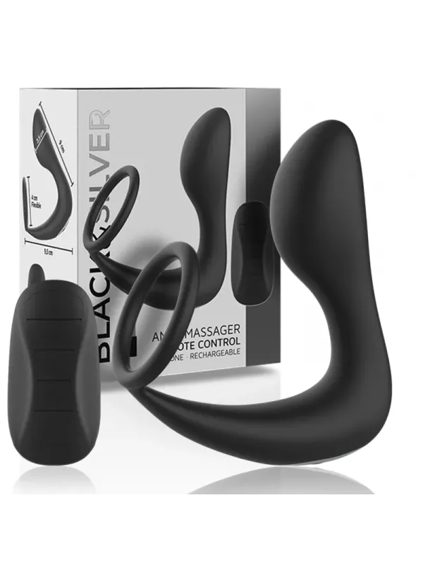 Black&Silver - Massaggiatore Anale Con Telecomando Ricaricabile In Silicone Nero - BLACK&SILVER - Vibratori | erosidea.com