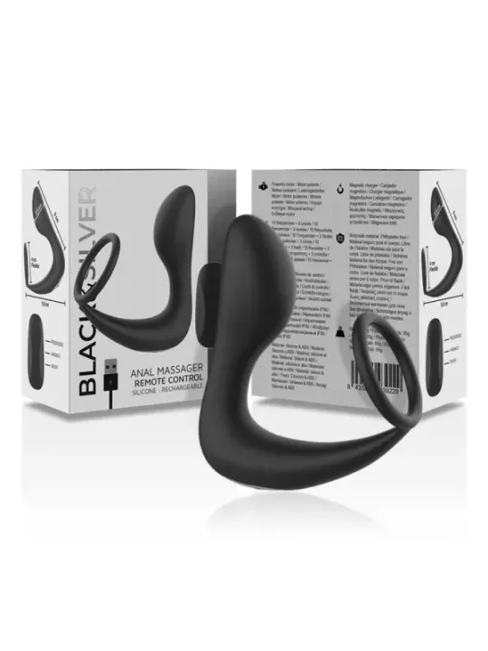 Black&Silver - Massaggiatore Anale Con Telecomando Ricaricabile In Silicone Nero - BLACK&SILVER - Vibratori | erosidea.com