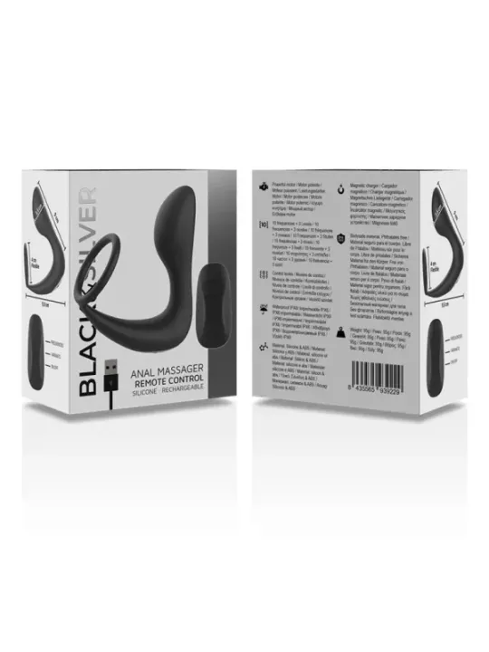 Black&Silver - Massaggiatore Anale Con Telecomando Ricaricabile In Silicone Nero - BLACK&SILVER - Vibratori | erosidea.com