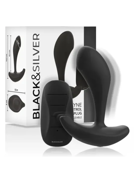 Black&Silver - Telecomando In Silicone Plug Anale Dwayne - BLACK&SILVER - Vibratori | erosidea.com