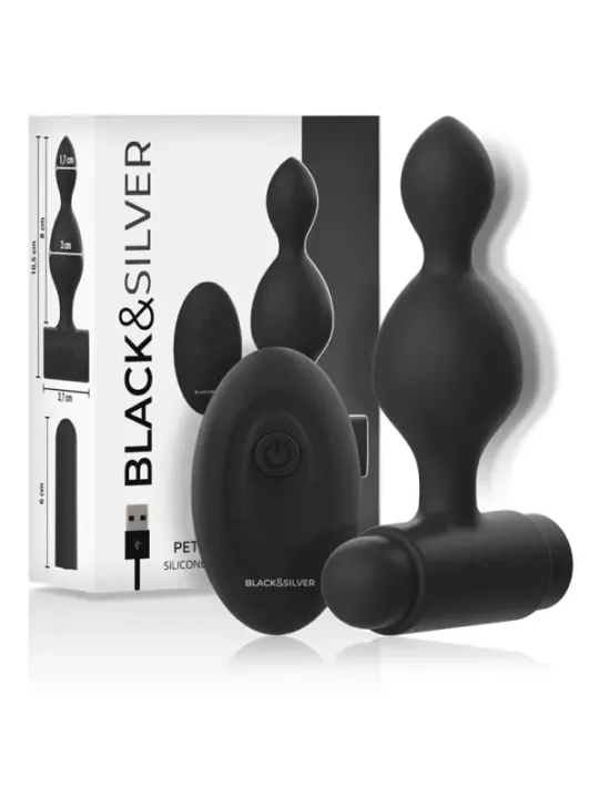 Black&Silver - Telecomando Telecomando Con Plug Anale In Silicone Piccolo Tucker - BLACK&SILVER - Vibratori | erosidea.com